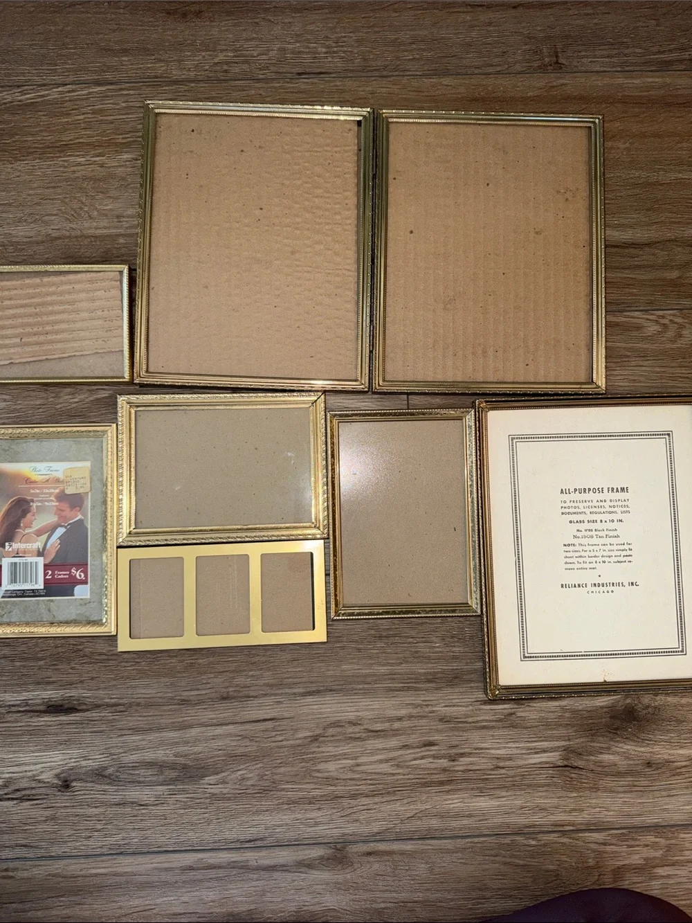 Brass/Gold Picture Frame Set vintage.